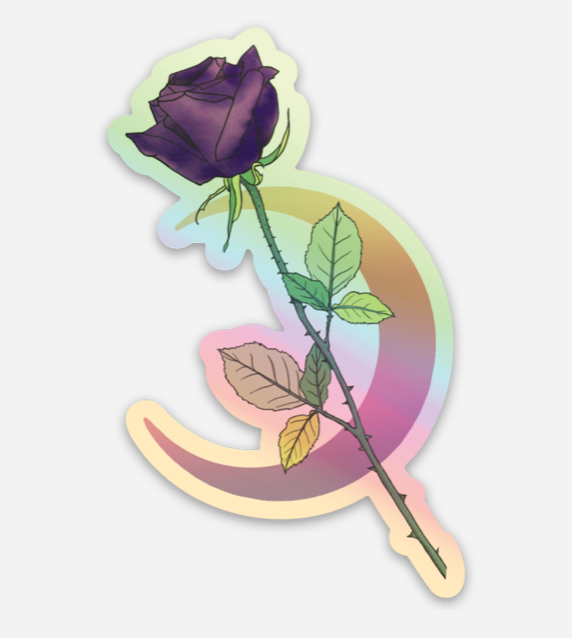 Holographic Rose Sticker