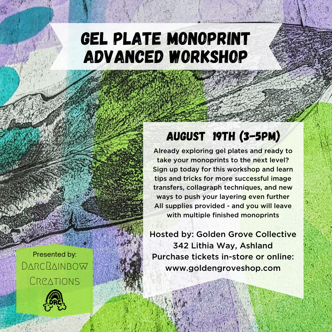 Gel Plate Monoprint- Advanced Workshop – Golden Grove Collective