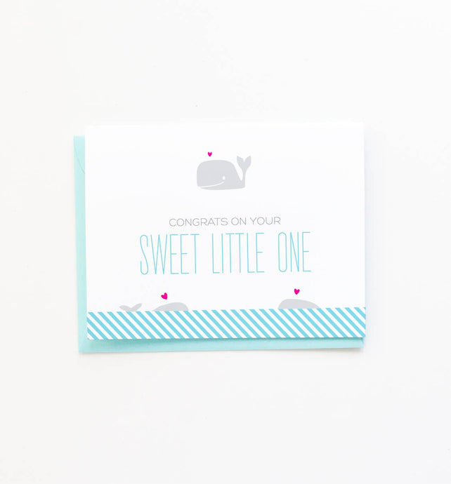 Sweet Baby Whale New Baby Greeting Card