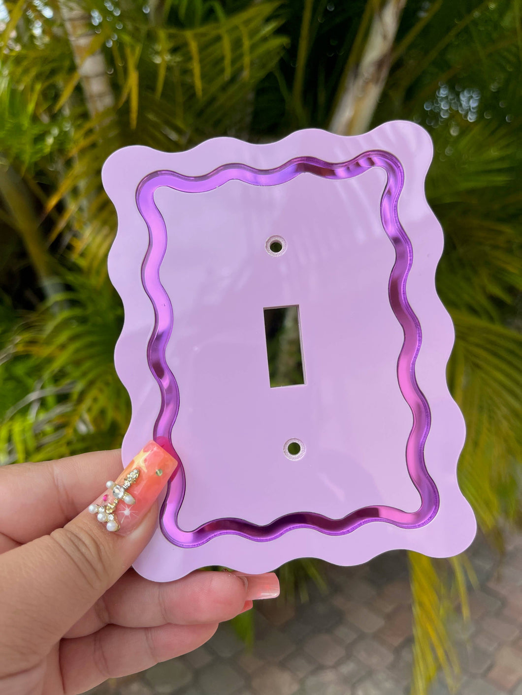 Squiggle Mirrored Light Switch Cover