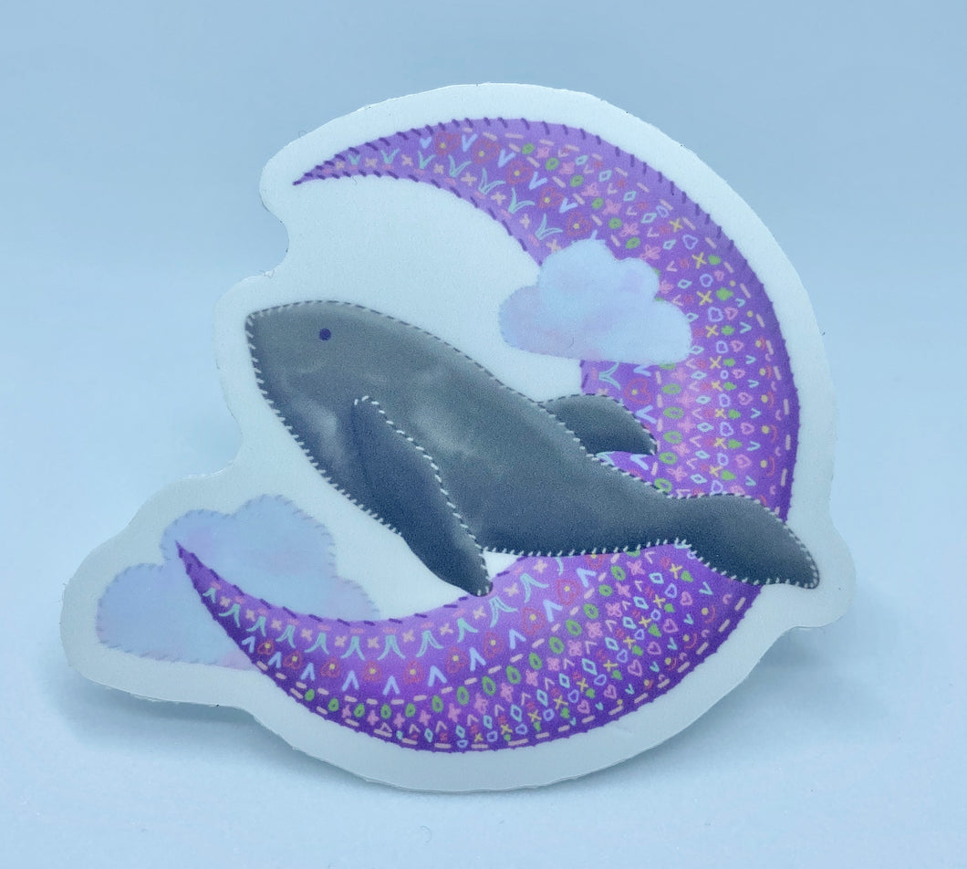 Embroidered Whale Sticker
