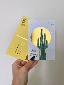 Gold Foil Keep Shining Postcard