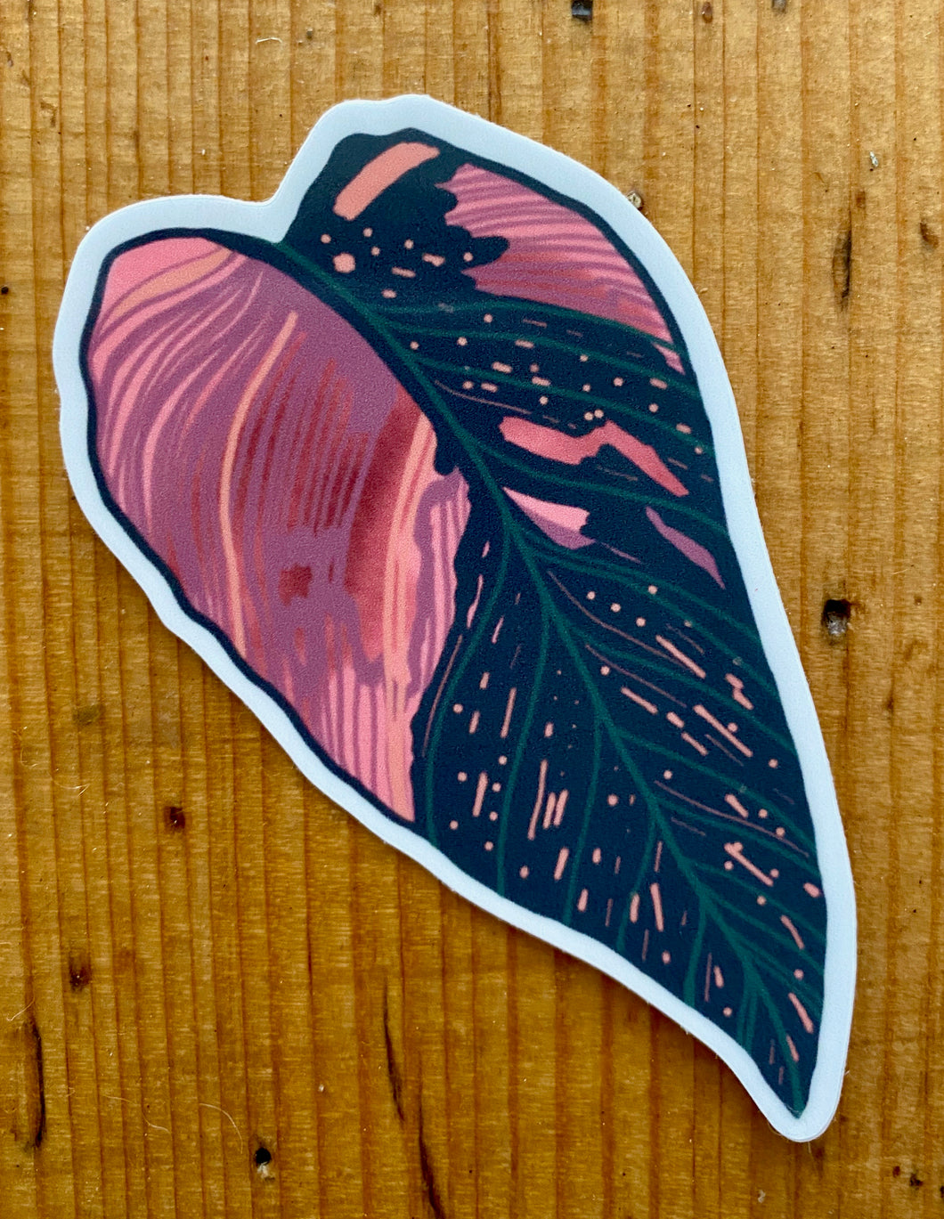 Pink Philodendron Sticker