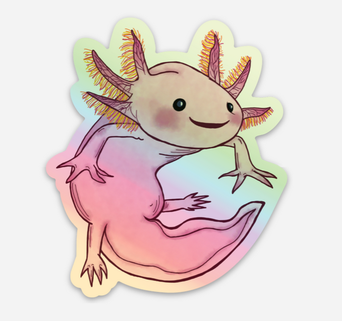 Holographic Axolotl Sticker