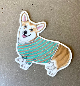 Corgi in a Sweater Sticker