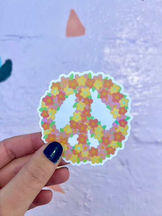 Peace Flowers Sticker