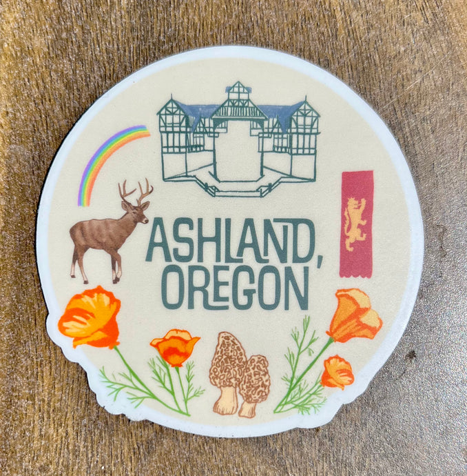 Ashland Oregon Sticker-Simple