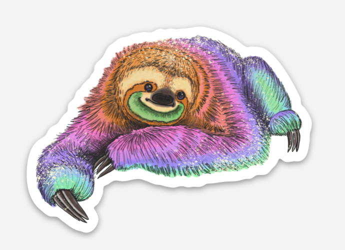 Rainbow Sloth Sticker