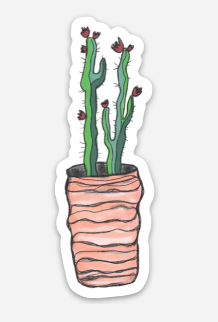 Skinny Cactus Sticker