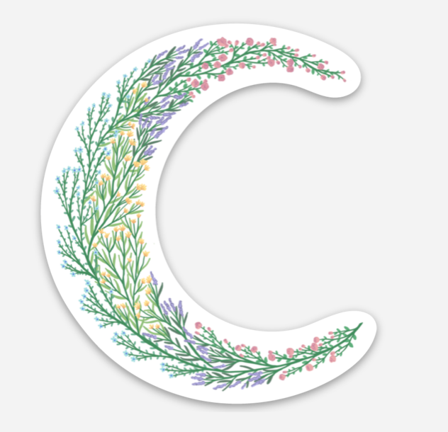 Floral Moon Sticker