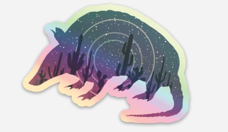 Holographic Star-madillo Sticker