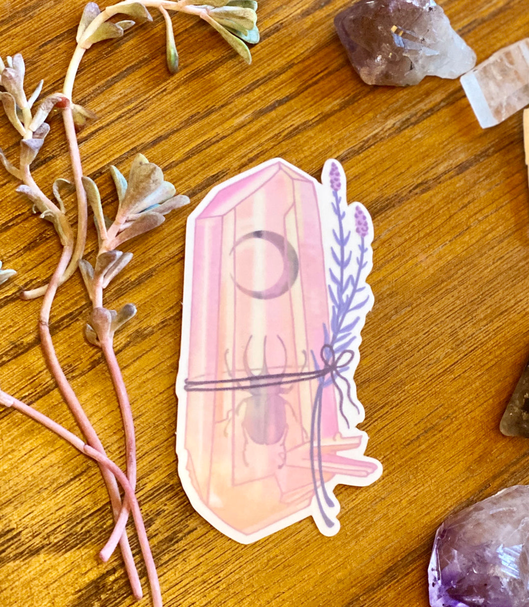 Crystalized Beetle Semi-Transparent Sticker
