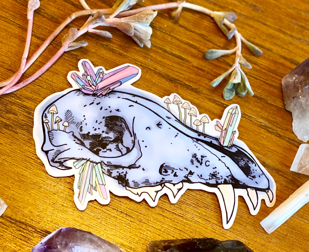Crystallized Skull Semi-Transparent Sticker
