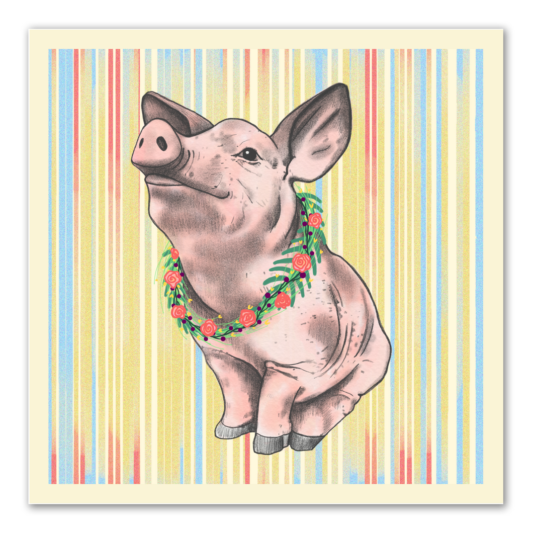 Prize Pig 8x8 Print